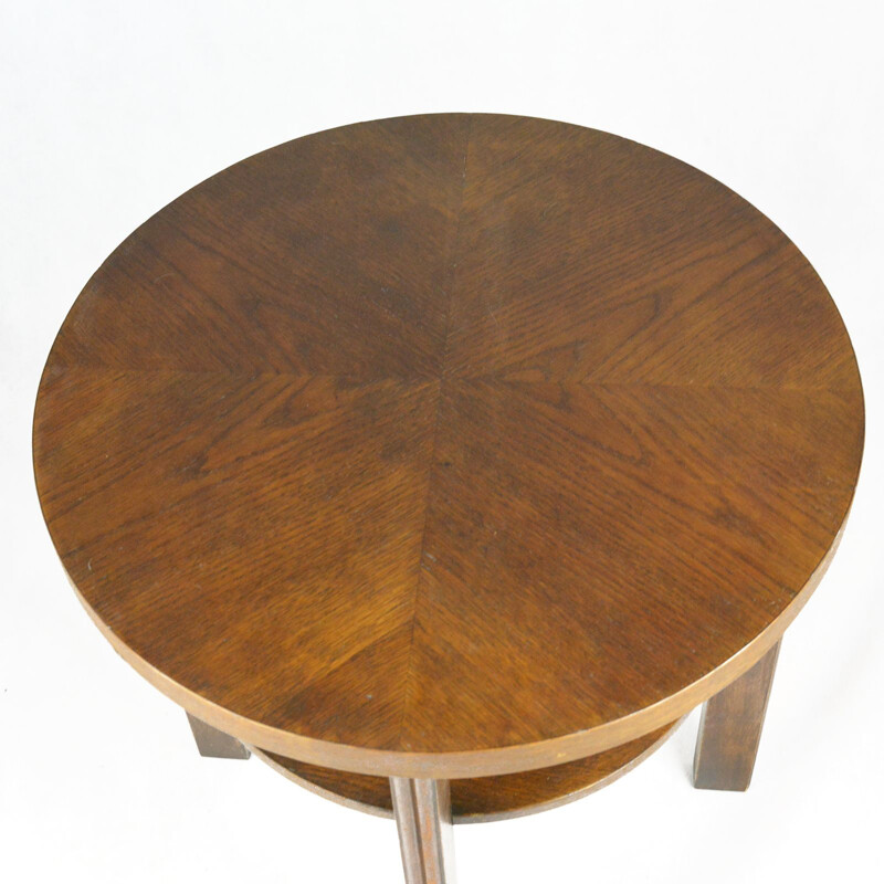 Vintage coffee table round in oak Germany 1960s