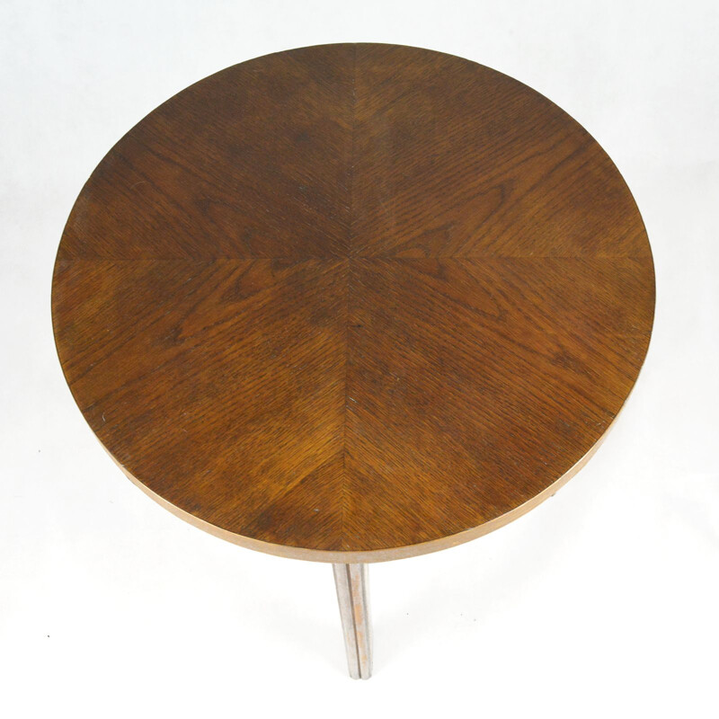 Vintage coffee table round in oak Germany 1960s