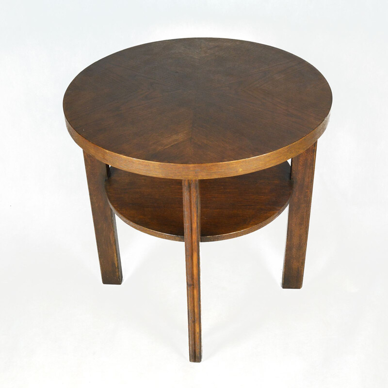 Vintage coffee table round in oak Germany 1960s