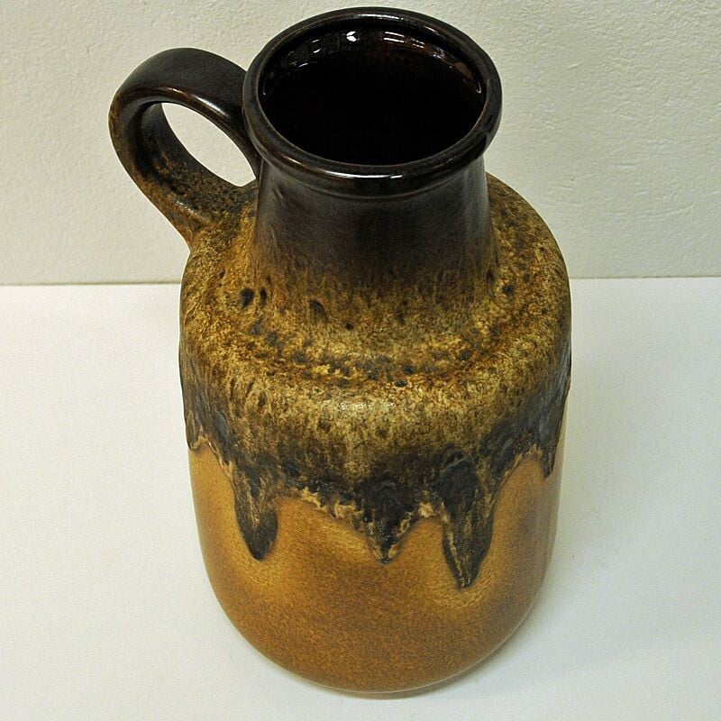 Vintage Model 408-40 vase for Scheurich in beige ceramics 1970