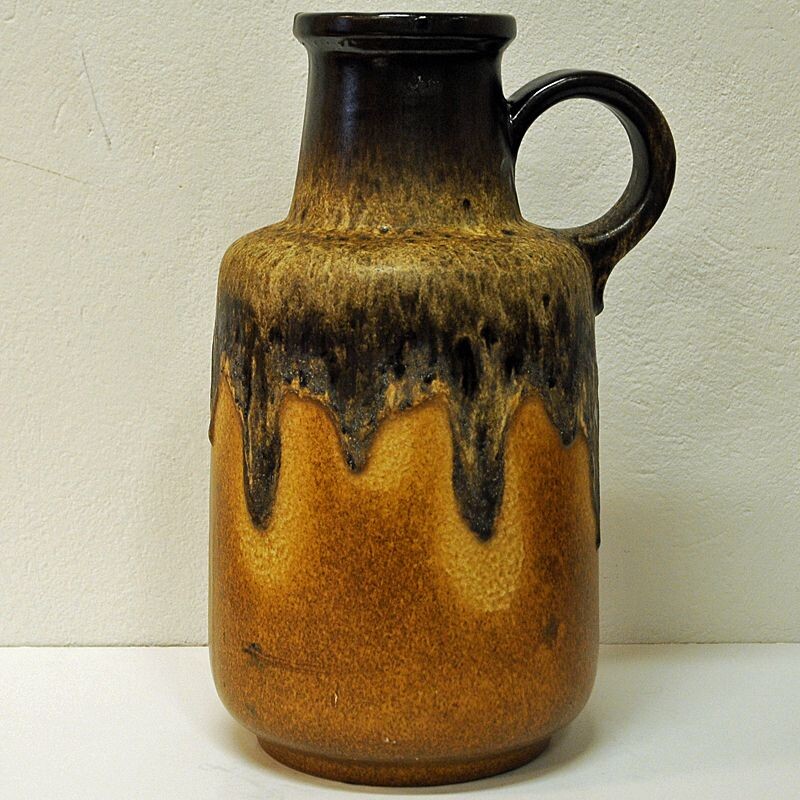 Vintage Model 408-40 vase for Scheurich in beige ceramics 1970