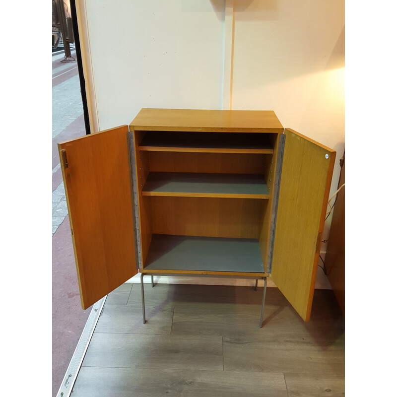 Vintage cabinet in steel and oakwood veener - 1970s