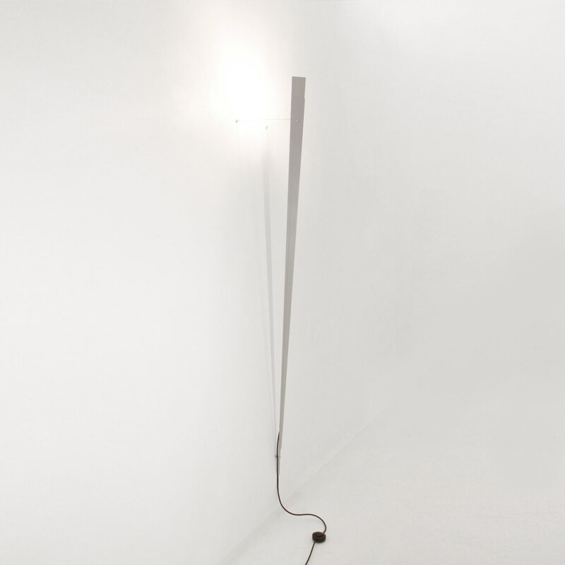 Vintage Torchere floor lamp for Lumen in grey metal 1980