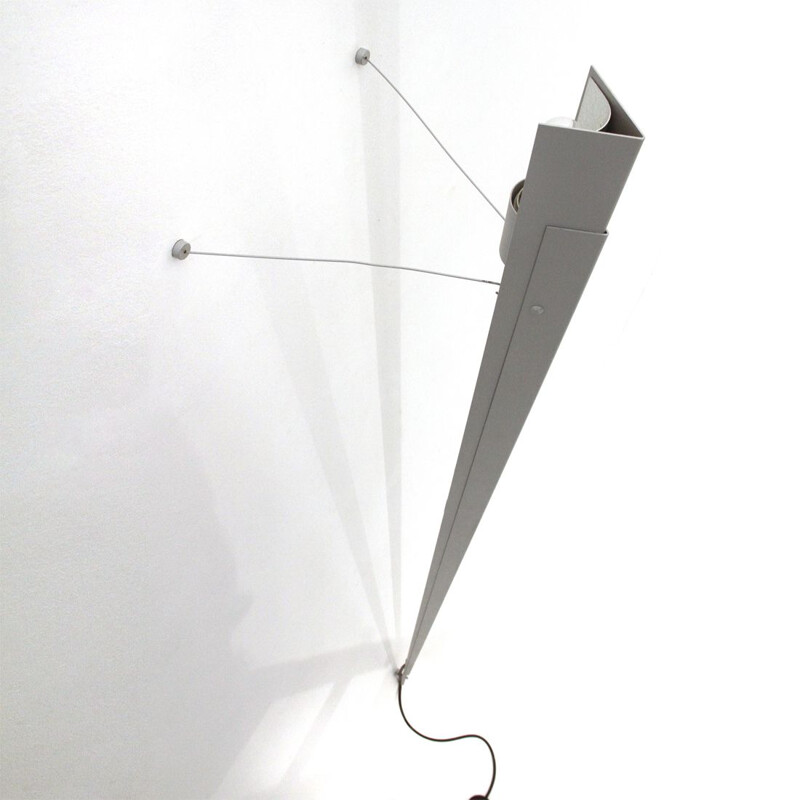 Vintage Torchere floor lamp for Lumen in grey metal 1980