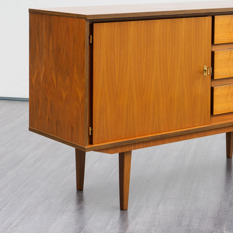 Vintage small restored sideboard in walnut 1960