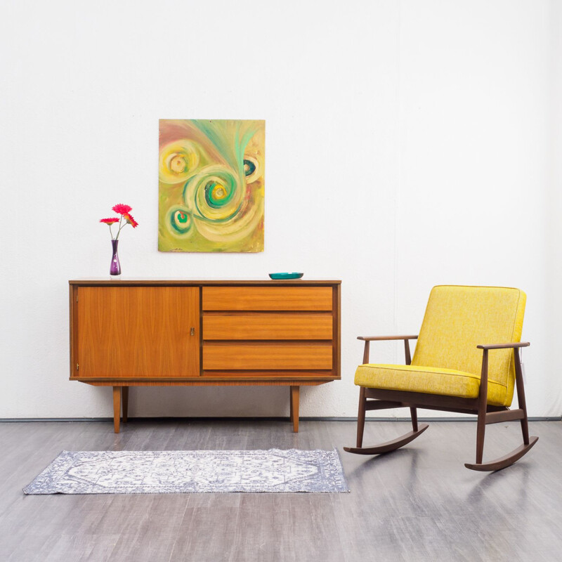 Vintage small restored sideboard in walnut 1960