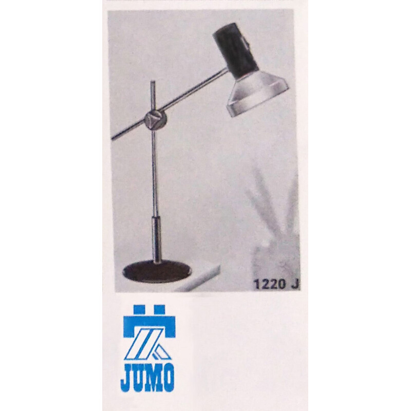 Lampe vintage chromée pour Jumo N 1220J en acier noir 1960