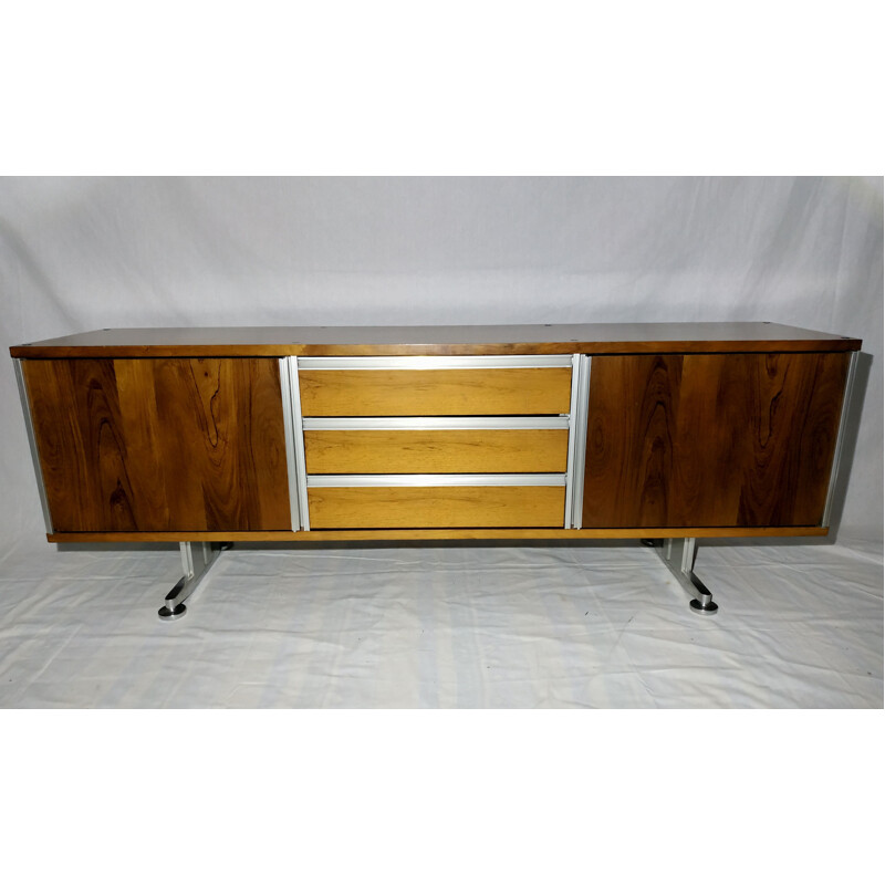 Vintage sideboard for EFA in rosewood and aluminium 1970