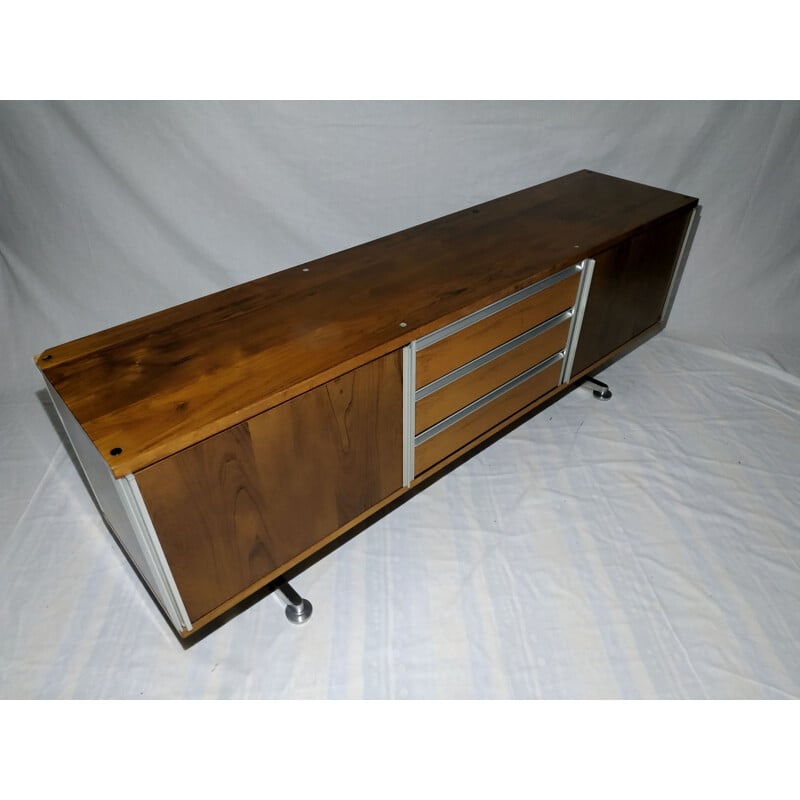 Vintage sideboard for EFA in rosewood and aluminium 1970