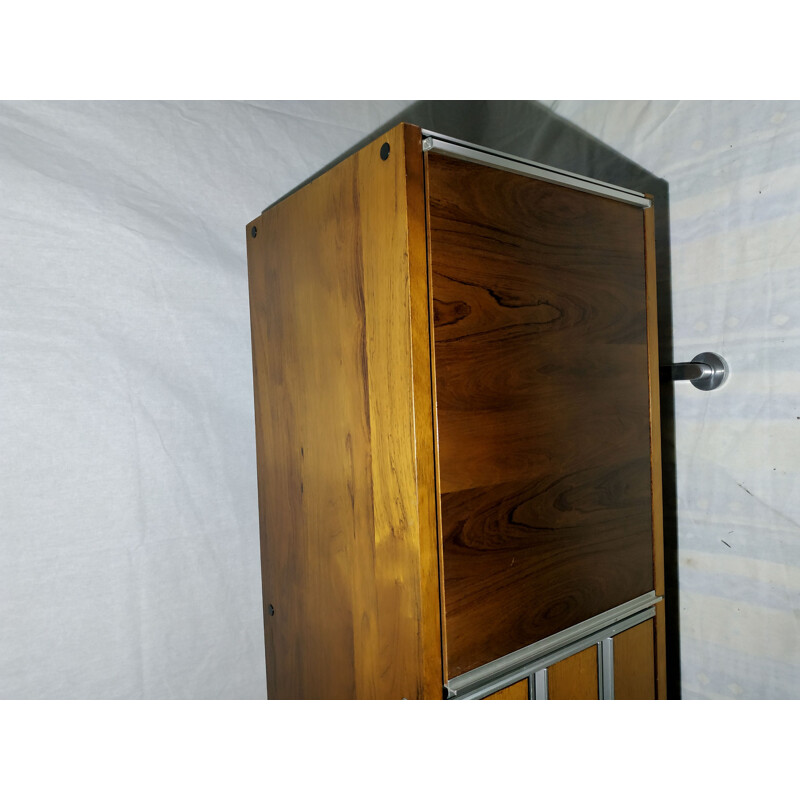 Vintage sideboard for EFA in rosewood and aluminium 1970