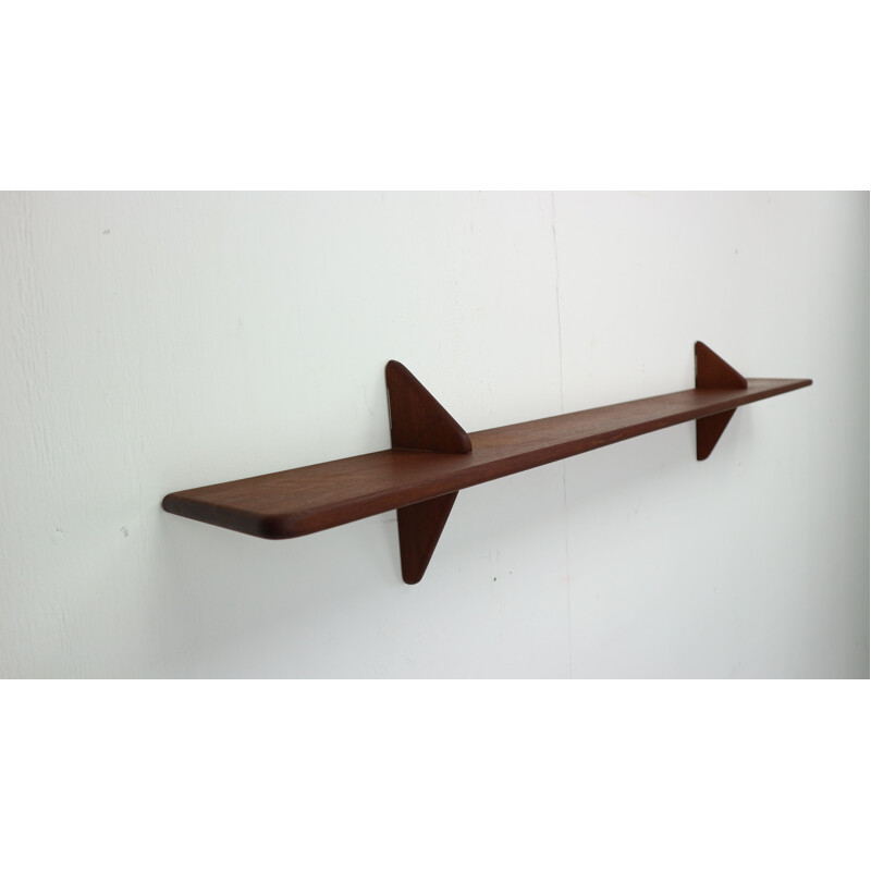 Vintage danish wall shelf in solid teakwood 1960