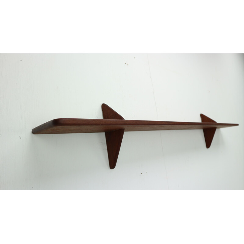 Vintage danish wall shelf in solid teakwood 1960