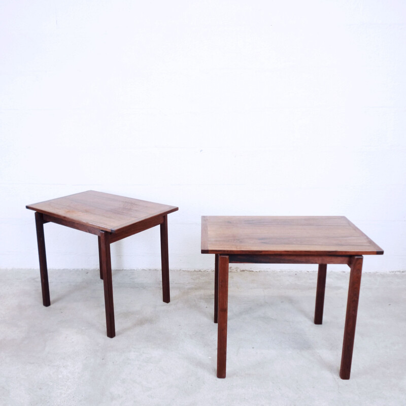 Pair of vintage scandinavian side tables in rosewood 1960