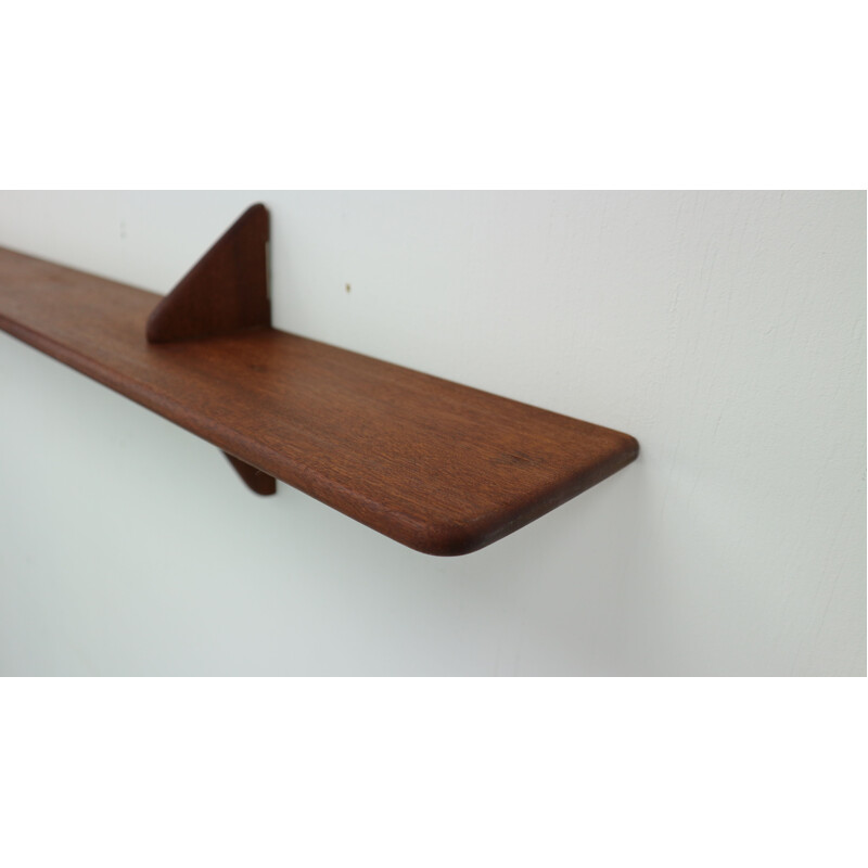 Vintage danish wall shelf in solid teakwood 1960