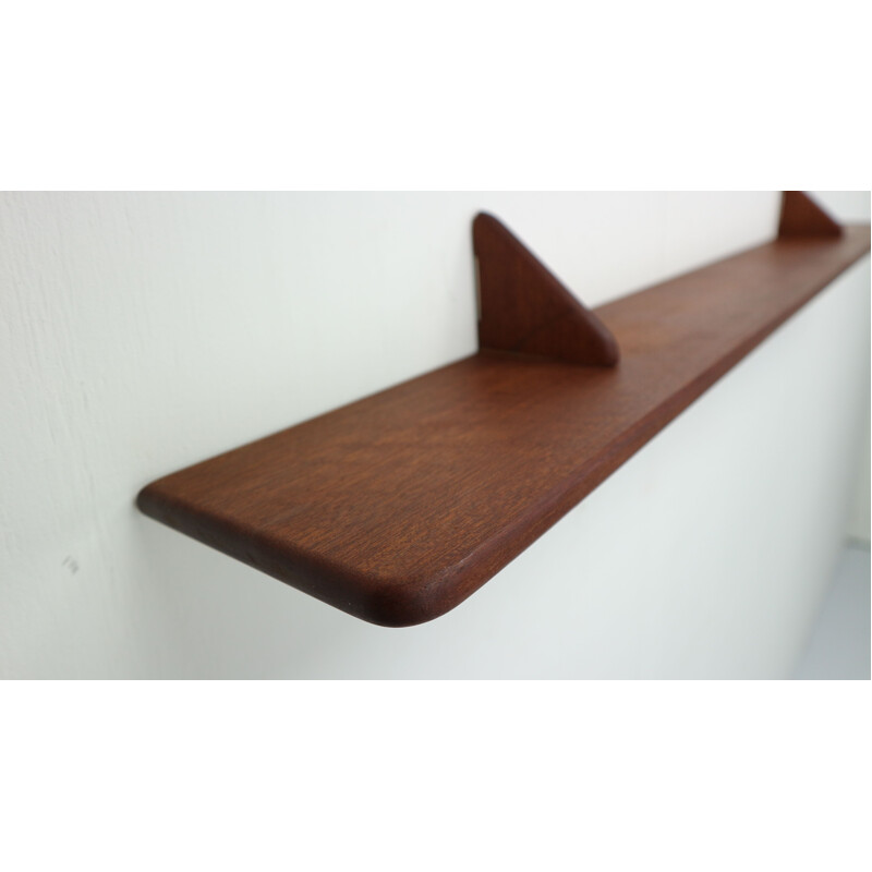 Vintage danish wall shelf in solid teakwood 1960