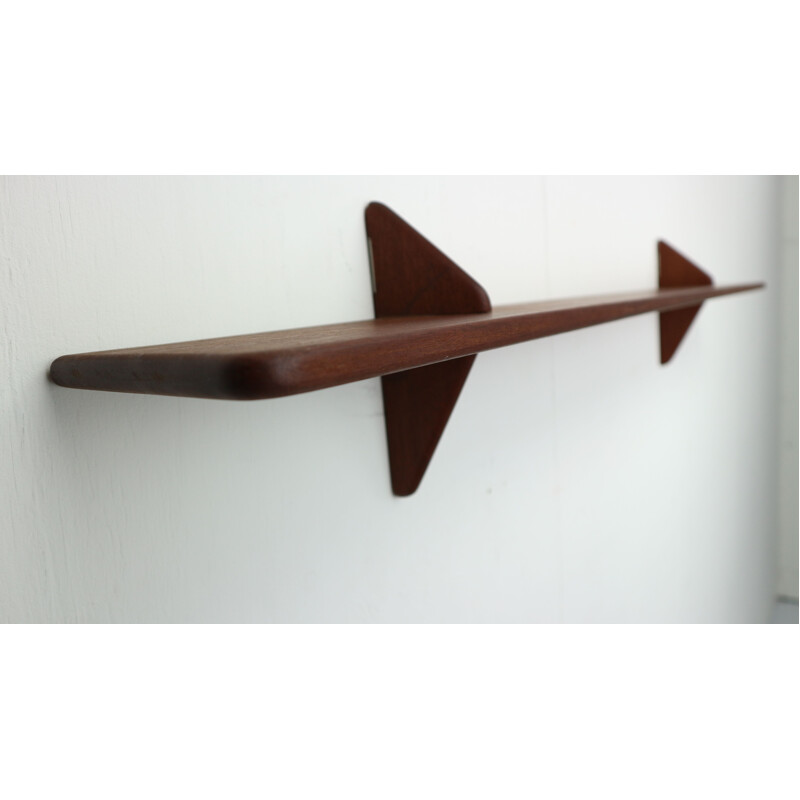 Vintage danish wall shelf in solid teakwood 1960