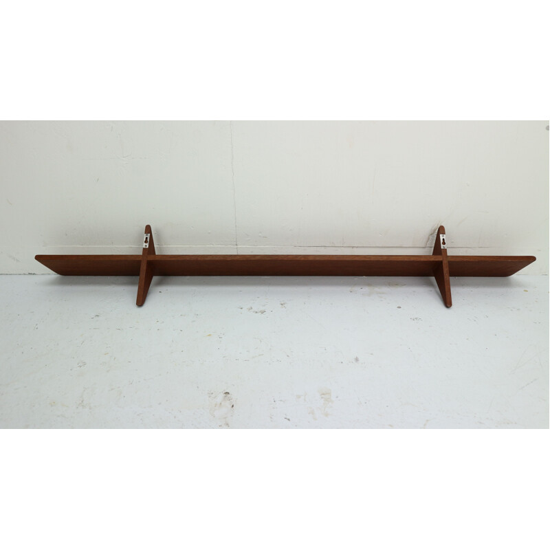 Vintage danish wall shelf in solid teakwood 1960