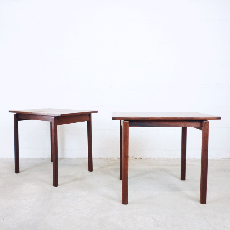 Pair of vintage scandinavian side tables in rosewood 1960