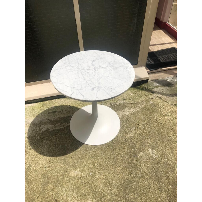 Vintage white marble coffee table 1970