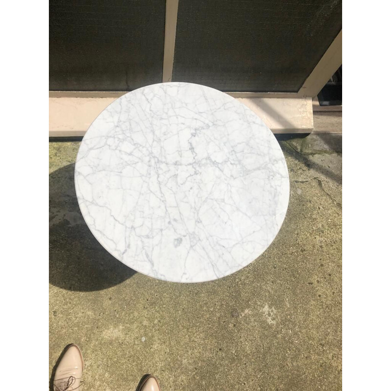 Vintage white marble coffee table 1970