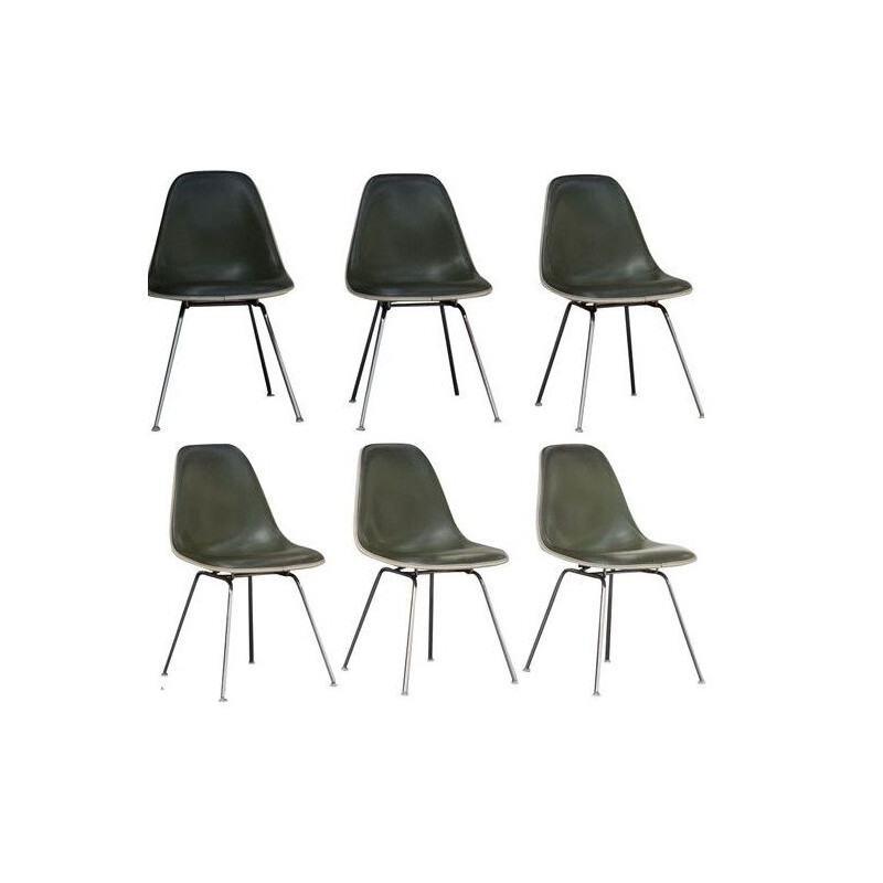 Ensemble de 6 chaises vintage Eames DSX 1960s