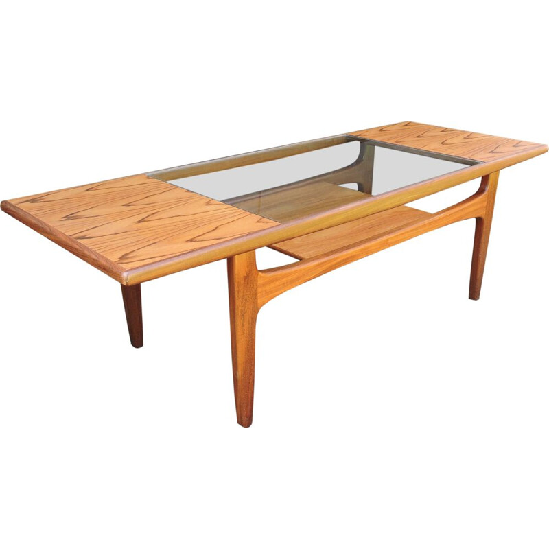 Vintage teak and glass coffee table by Victor Wilkins for G-Plan, 1960