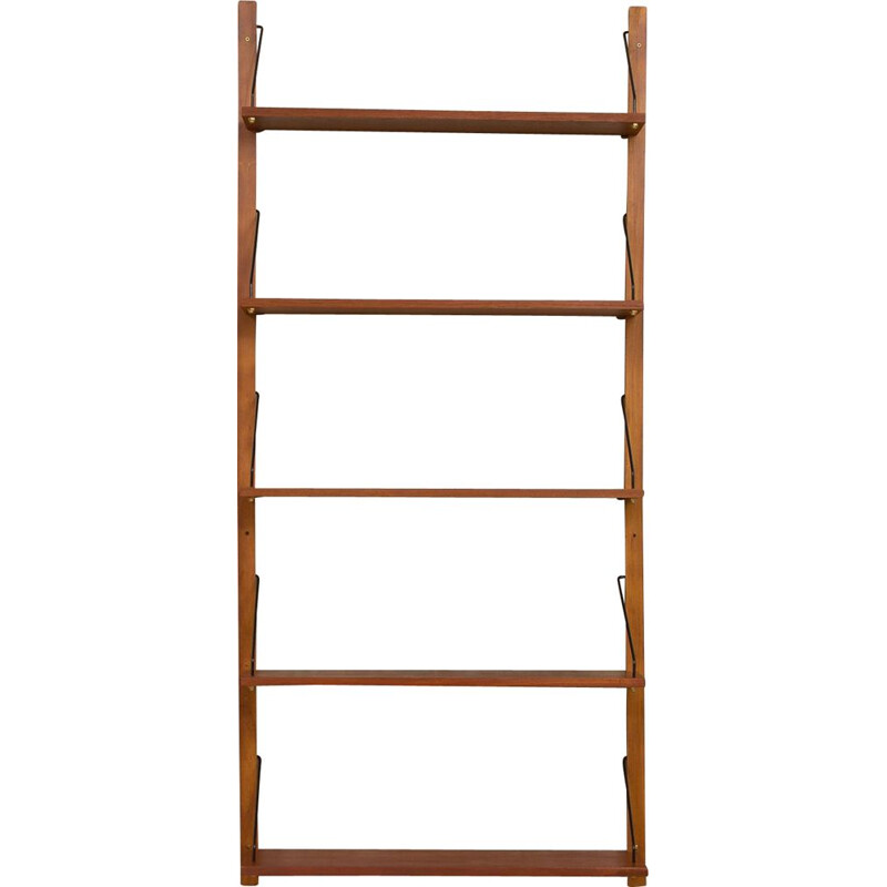 Vintage wall unit 5 shelves in teak Denmark 1960s