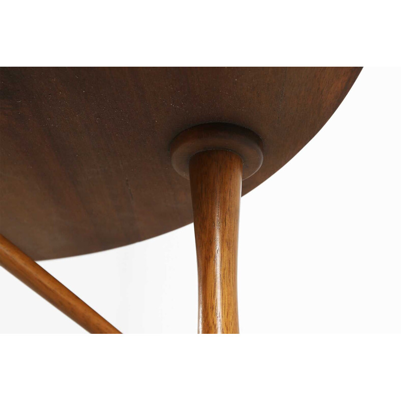 Scandinavian round wooden coffee table, 1960