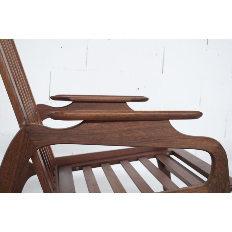 Paire de fauteuils vintage scandinaves palissandre massif années 60