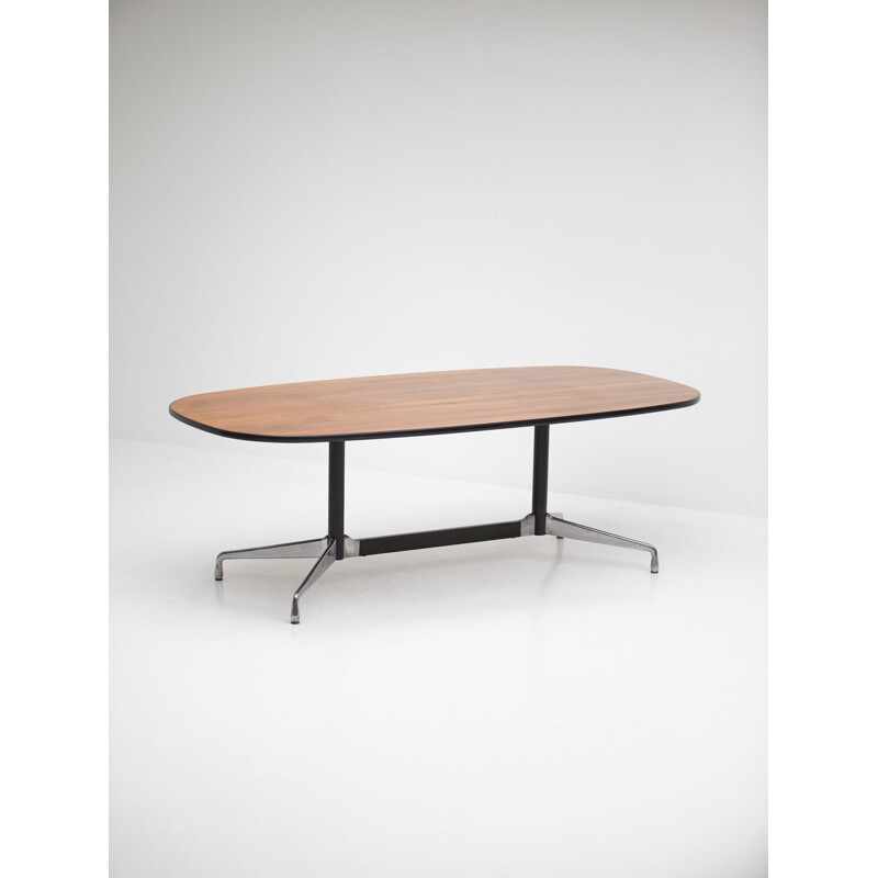 Vintage Segmented table by Eames for Miller in walnut and aluminium