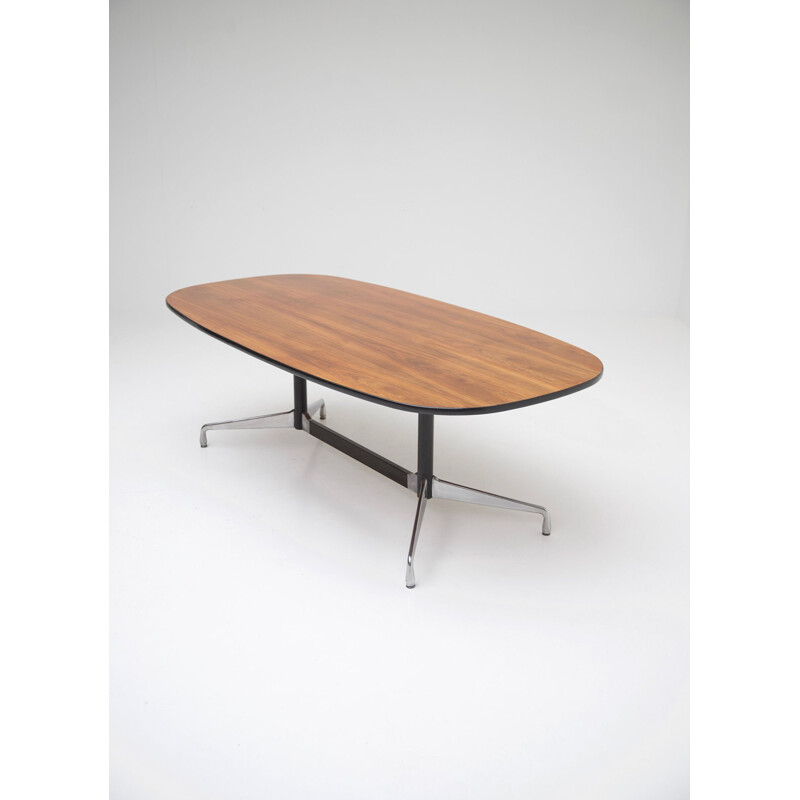 Vintage Segmented table by Eames for Miller in walnut and aluminium