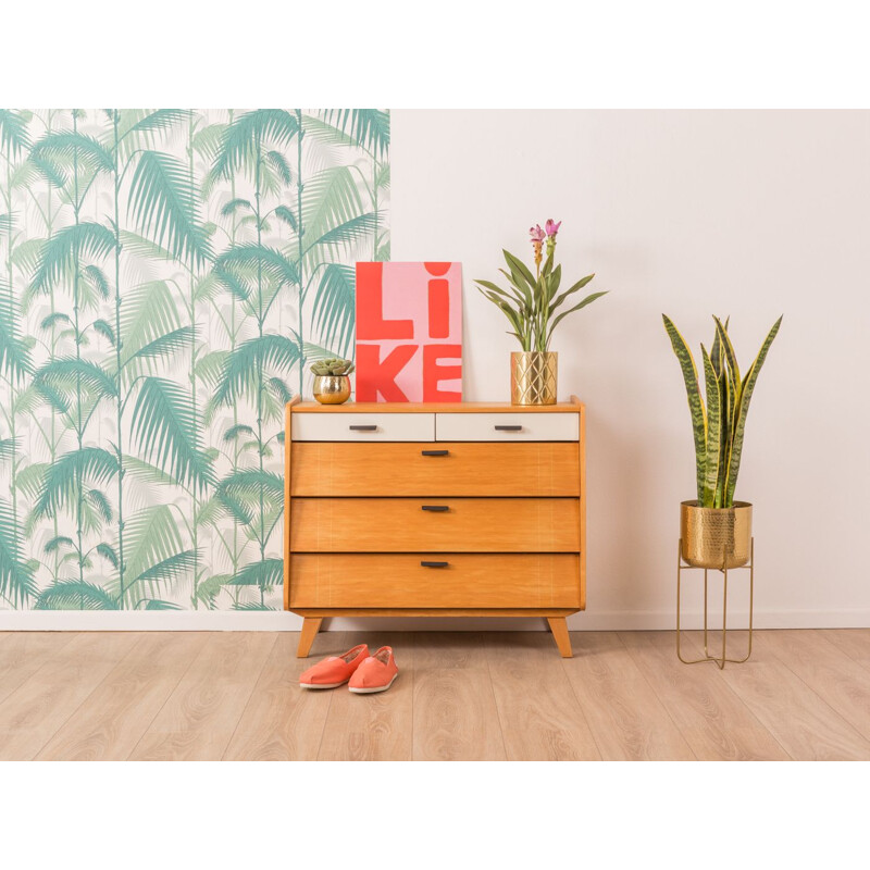 Vintage shoe cabinet in ashwood and beige formica 1950