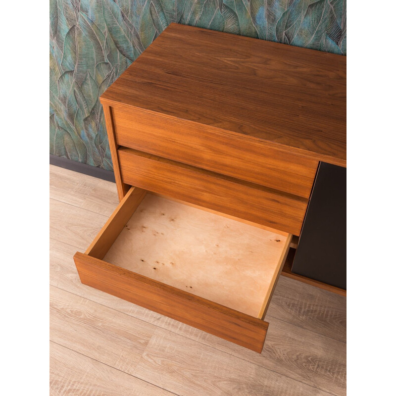 Vintage german sideboard in walnut and black formica 1960