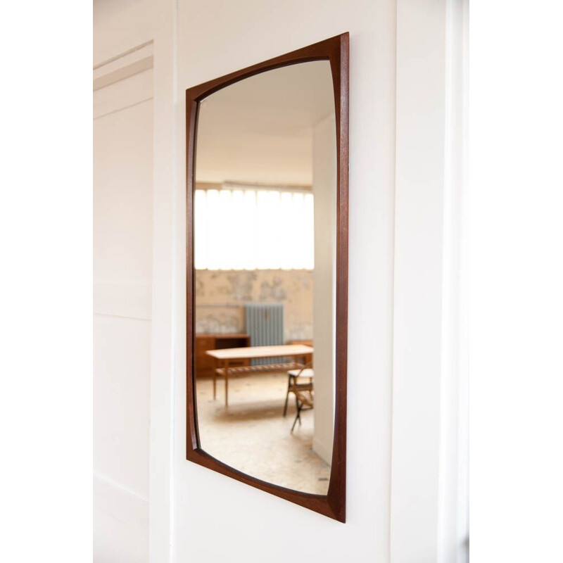 Scandinavian vintage bevelled mirror 1960