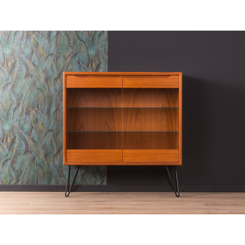 Vintage scandinavian showcase in teak and glass 1960