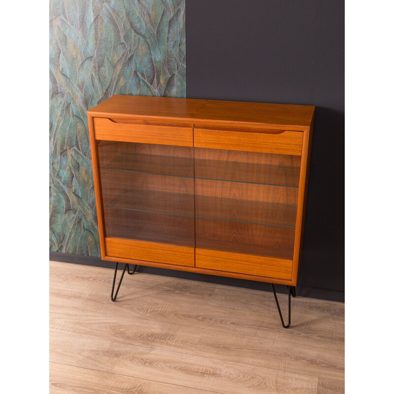 Vintage scandinavian showcase in teak and glass 1960