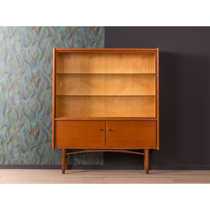 Vintage scandinavian showcase in teak and glass 1960