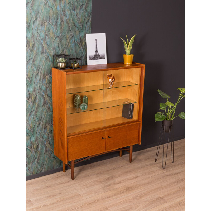 Vintage scandinavian showcase in teak and glass 1960