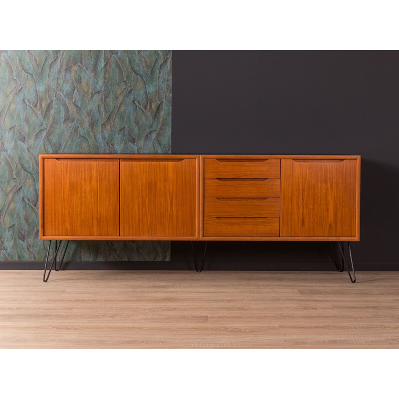 Vintage scandinavian sideboard in teakwood and black formica 1960