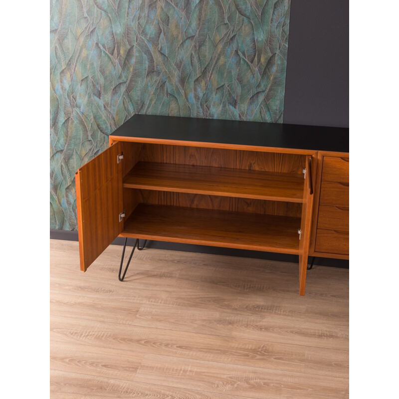 Vintage scandinavian sideboard in teakwood and black formica 1960