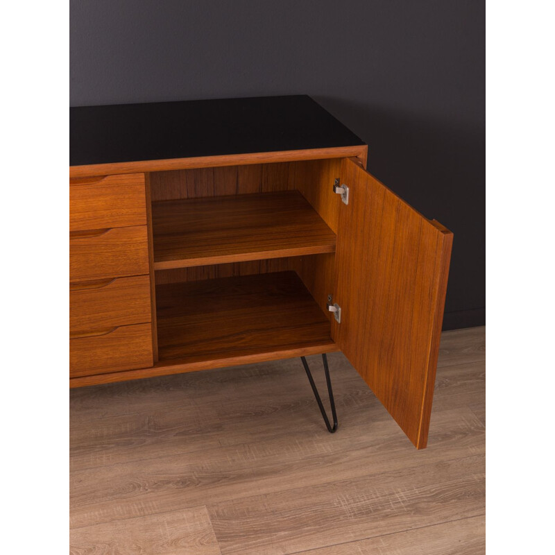 Vintage scandinavian sideboard in teakwood and black formica 1960