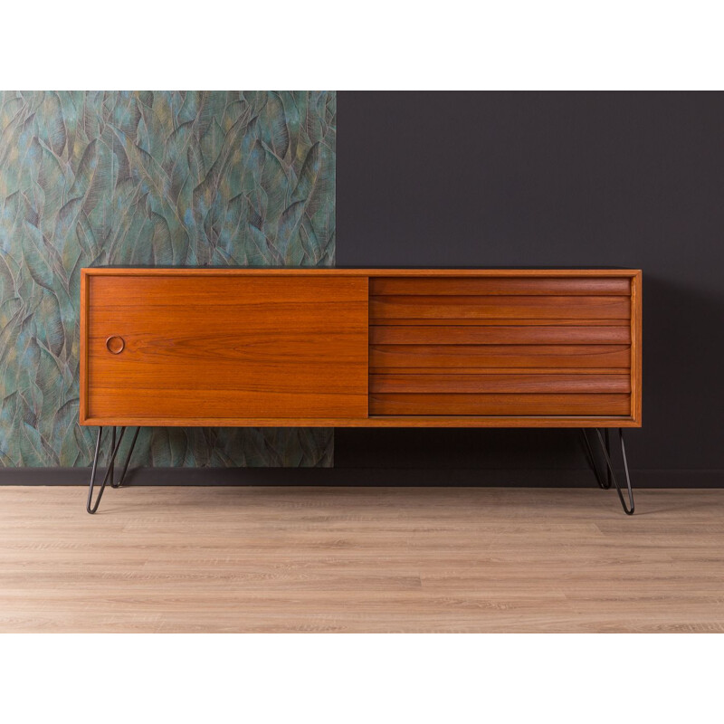 Vintage scandinavian sideboard in teakwood and black formica 1960