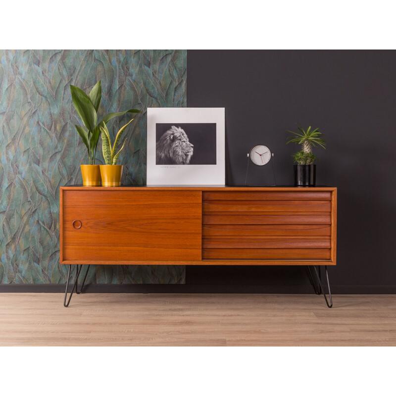 Vintage scandinavian sideboard in teakwood and black formica 1960