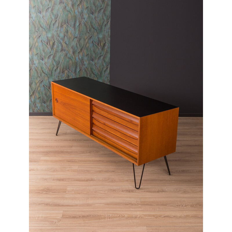 Vintage scandinavian sideboard in teakwood and black formica 1960