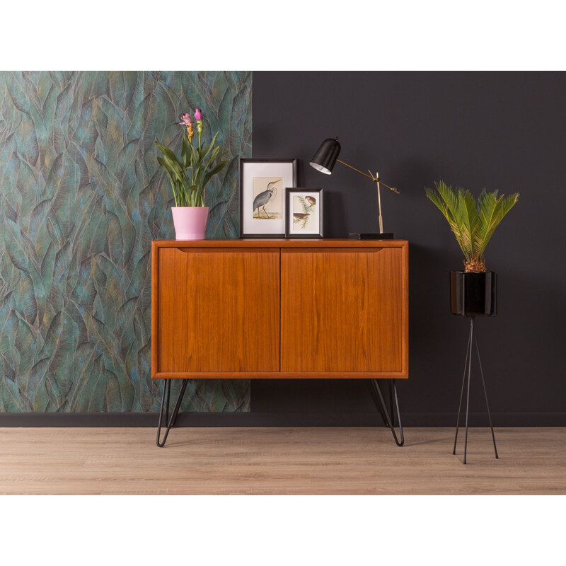 Vintage scandinavian sideboard in teakwood and steel 1960