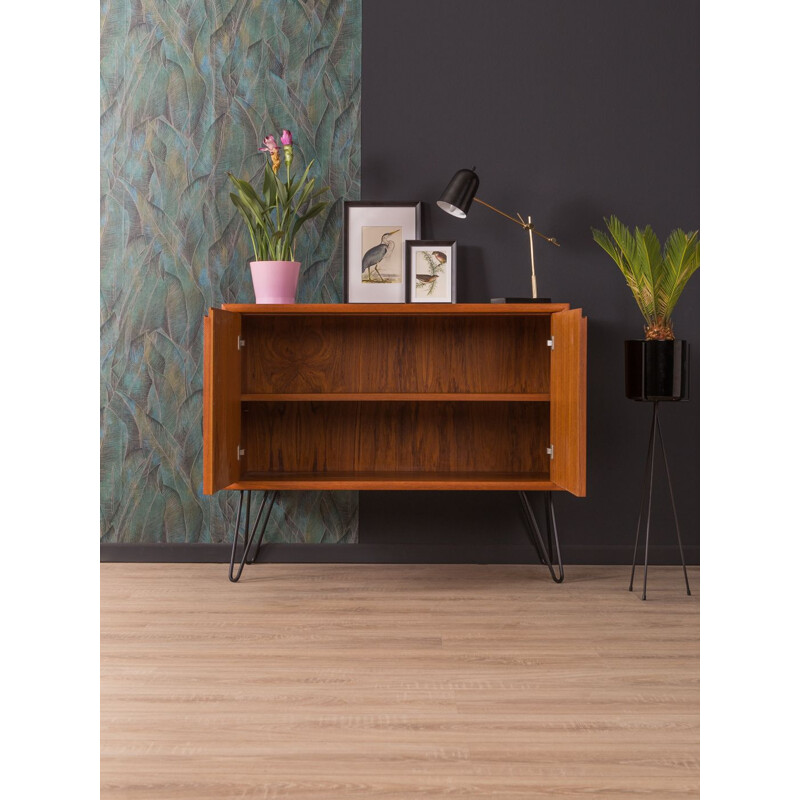 Vintage scandinavian sideboard in teakwood and steel 1960