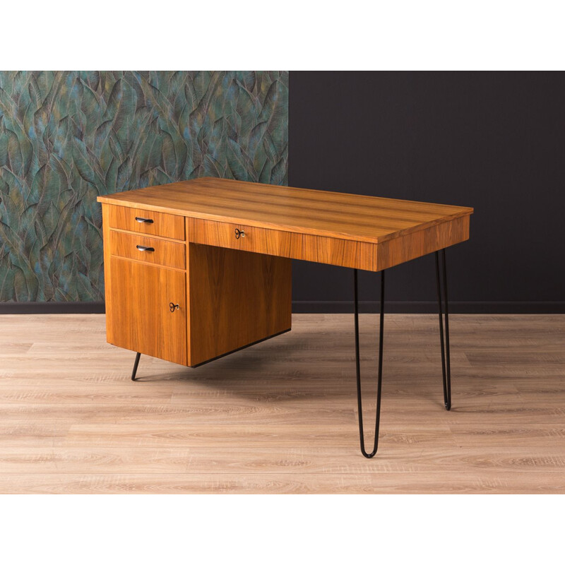 Vintage desk for Lübke in walnut 1950