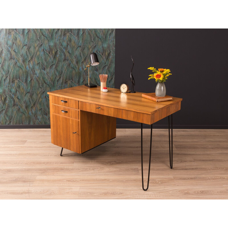 Vintage desk for Lübke in walnut 1950