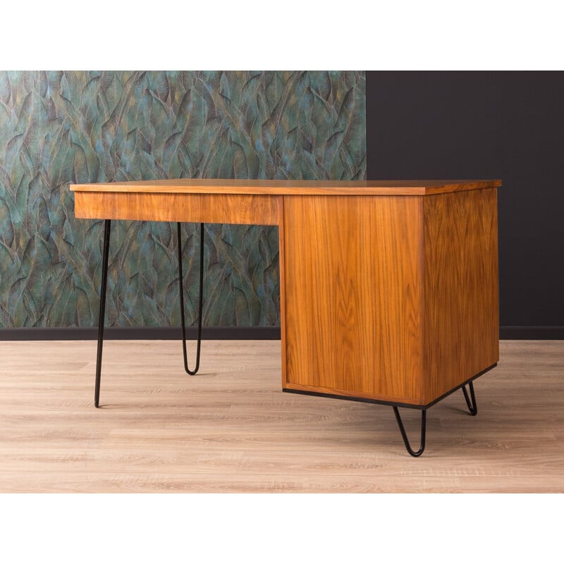 Vintage desk for Lübke in walnut 1950