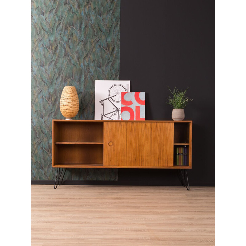 Vintage german sideboard in teakwood and glass 1960